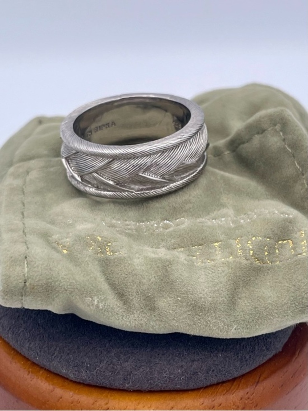 Judith Ripka Sterling Silver 925 Chunky Cable Band Ring Thailand Size 8 QVC Era